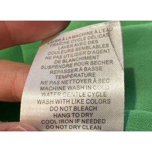 Joie Floral Print Cap Sleeve Blouse Size Large Ruffle Trim Green Lavender Boho - Picture 9 of 9